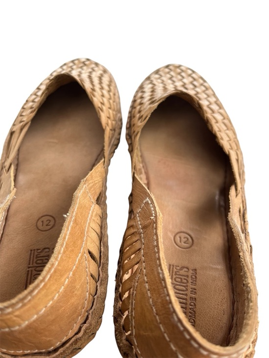 Mohinders Woven Flats in Honey Leather. Handcrafted in India. Men’s size 12 main image 9